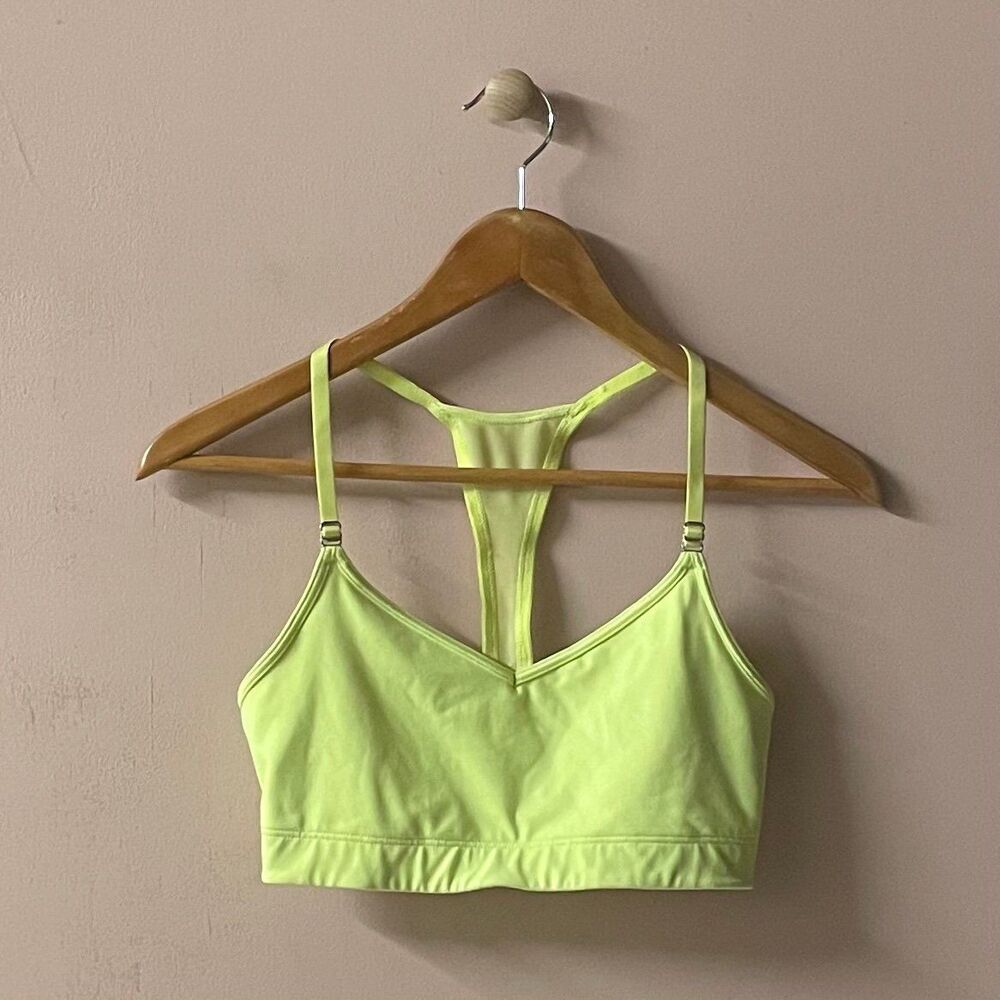 Victoria’s Secret VSX Neon Yellow Racerback Sports Bra Size S GUC